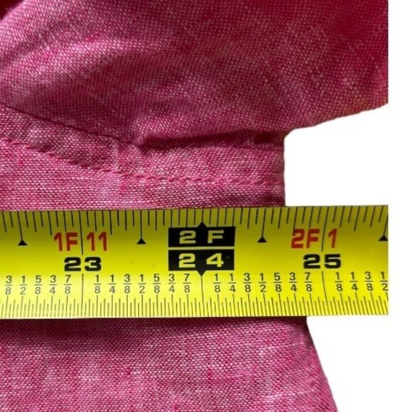 Sigrid Olsen Pink Linen Roll Tab Sleeve Beachy Coastal Lagenlook Tunic Size 1X - Picture 6 of 14